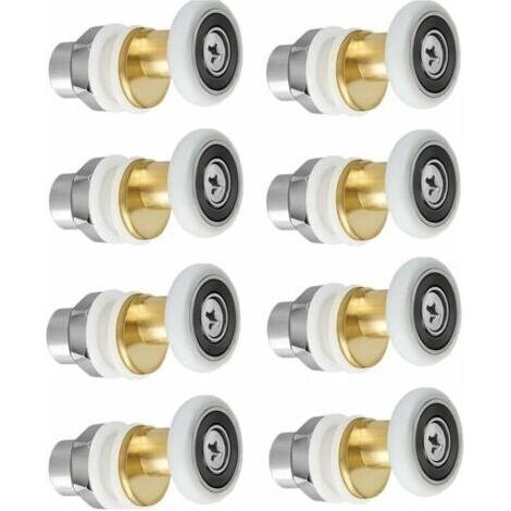 Porte de Douche - Rouleau Roulette Roue pour Porte de Douche Roulettes Coulissantes Porte Roue de Remplacement pour Rouleau 8 pièces 23mm (1/4)