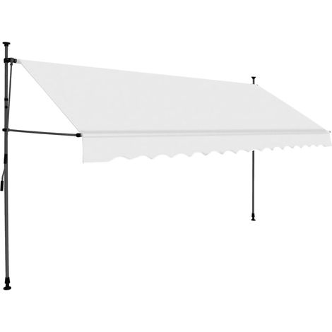 Auvent manuel rétractable avec LED  Store Banne Auvent de jardin 350 cm Crème 80244 (1/5)