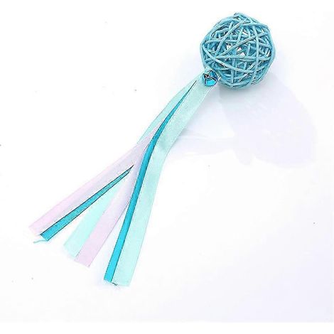 (1 pièce) Lot de 5 jouets pour chat : balle en rotin multicolore avec grelot, jouet interactif pour l'entraînement et le jeu des chatons. Accessoires pour animaux de compagnie. (1/3)