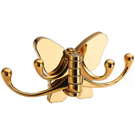 Decorative wall sculptures, metal hook, swivel dress rack, towel rack - gold
