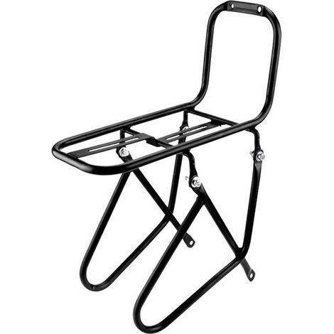 Porte-bagages avant vélo acier noir 25x15x15cm support chargement vélo panier plateau transport colis (1/5)