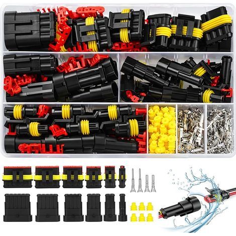 1004 Connecteur Electrique Etanche: Connecteur Etanche 1/2/3/4/5/6 Broches pour Voiture, Moto, Camion, Tracteur, Bateau - Diamètre du Câble : 1,5 mm² - 300 V - 12 A (1/5)