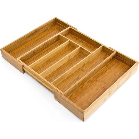 Organizer per cassetti da cucina regolabile da 5 a 7 scomparti bambù 4313028