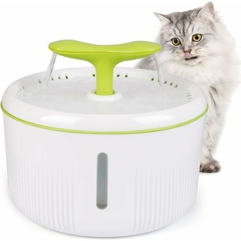 Fontaine à Eau pour Chat, 2L Distributeur Eau pour Chat, Fontaine Chat Automatique avec Lumière LED, Fenêtre de Niveau d'eau et Filtre à Charbon Actif, Ultra Silencieuse (1/5)