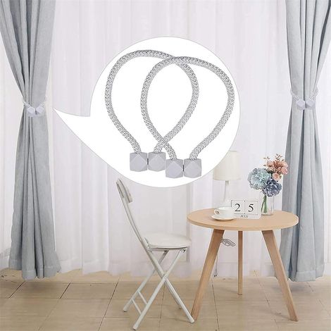 Sangles Magnétiques Pour Rideaux Boucles Cordons Adaptées La Maison Le Bureau Et L'hôtel 2 Pièces Blanc (1/5)