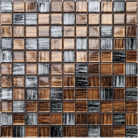 Ilcom mosaico in vetro su rete per bagno e cucina 30cm x 30cm - Wild stripes (1/5)