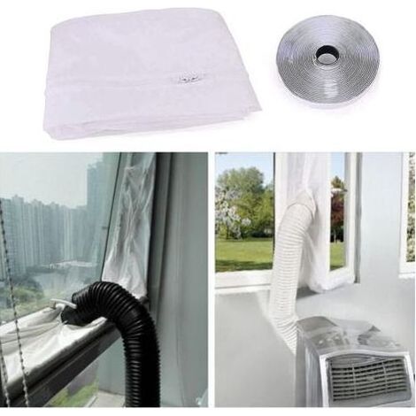 Kit Calfeutrage Climatiseur Mobile Porte Fenetre 400cm, pour Climatiseurs, Sche-linge et Dshumidificateurs Tuyau vacuation Calfeutrage Fermeture clair, Facile a Installer (4m) (1/4)