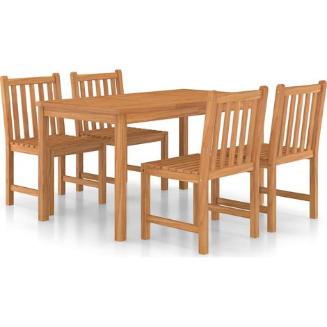 Maison Exclusive - 5-teiliges Garten-Ess-Set 140 x 80 cm Massivho (1/5)