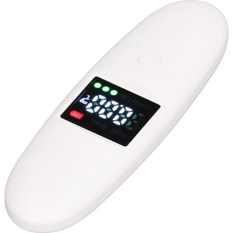 Alcootest professionnel, précis et portable, avec écran LCD numérique, annonce vocale et 4 embouts buccaux. (1/5)