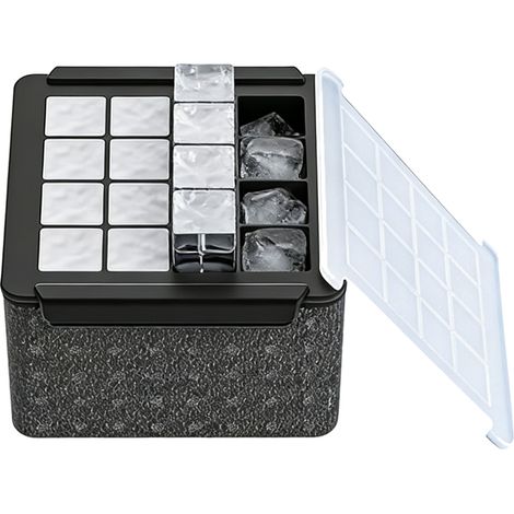 Moule à glaçons transparents et cristallins, 16 grands moules à glaçons pour whisky, moules à glaçons en silicone (1/5)