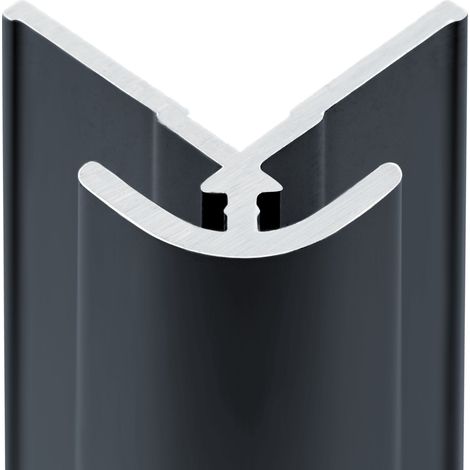 Profilé d'angle extérieur pour panneau mural de douche, DécoDesign, Schulte, Anthracite, 210 cm