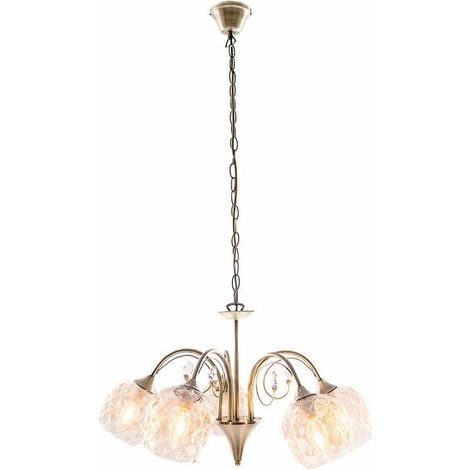Lustre glamour patiné laiton Gabi 5xE14 Reality Ø58