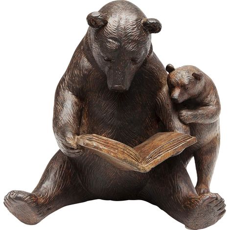 Kare Design Figura Decorativa Reading Bears, Marrone, 20Cm, Orsetti Con Libro, Simbolo Amore Genitore Bambino, Idea Regalo, Decorazione Liberia, Soggiorno, Cameretta Libri Bambini (1/4)