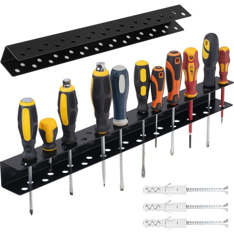 Soporte de pared Carmin para rieles, con capacidad para 23 herramientas. (1/5)