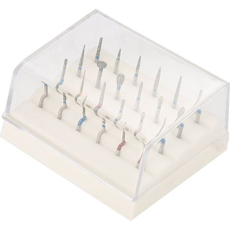 Support bloc de rangement pour fraises dentaires 24 trous, coffret en métal pour forets diamantés haute vitesse, organiseur professionnel (1/5)