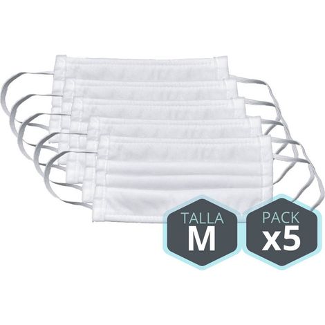Pack 5 Mascarillas higiénicas niño talla M lavables/reutilizables (1/3)