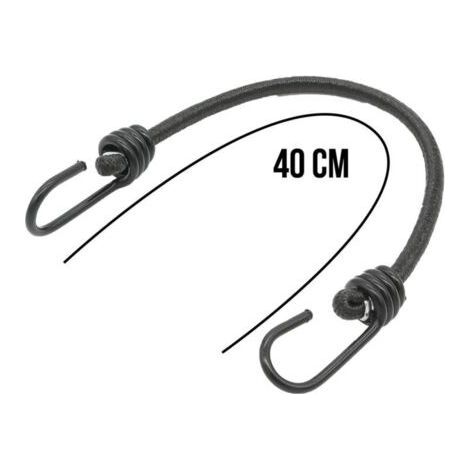 Lot de 10 tendeurs sandows élastiques avec 2 crochets 40 cm Noir (1/3)