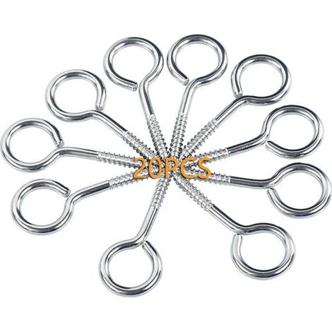 Boulon à œillet M3 40 en acier inoxydable 304 avec attache, loquet de porte, boucle, 20 pièces (1/5)