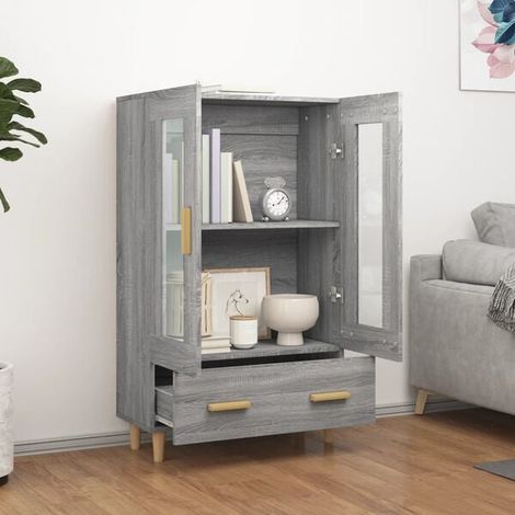 Buffet de Cuisine en Bois de Pin, Meuble Rangement 70x31x115 cm, Placard Multi-usage avec Étagères pour Salon et Salle à Manger (1/5)