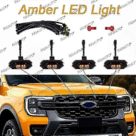 Gelb-bernsteinfarbene LED-Autoleuchte mit durchscheinendem Gehäuse für Next Gen Ranger Wildtrak 2023 2024 Australien (bernsteinfarbenes Licht) (1/5)