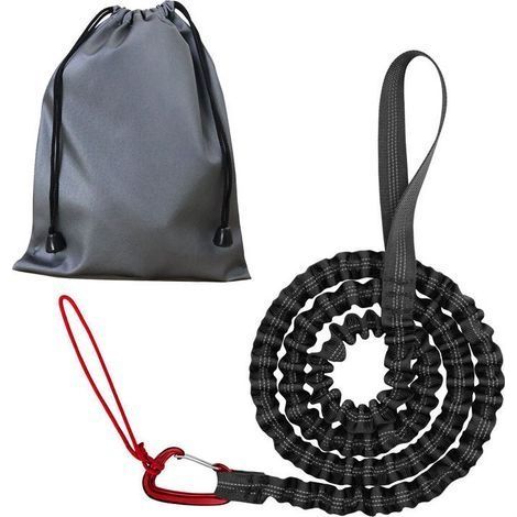 Noir Corde de remorquage de vélo Corde de remorquage pour enfants pour sangle de remorquage de vélo Corde de remorquage élastique pour vélo, capacité de charge 500 lb ( 170 cm) (1/3)