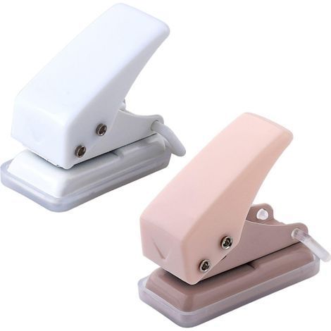 Mini Perforateur 2 Pièces, Perforateur Portable, Accessoires De Flipbook De Bricolage, Outils De Perforation De Papier, Fournitures D'Apprentissage Et De Bureau (1/5)