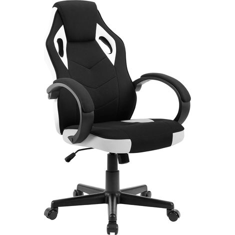 WOLTU Poltrona Sedia Gaming con Schienale Reclinabil Bianco