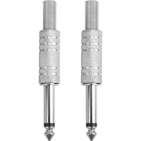 2 Pièces Adaptateur Audio Mâle Connecteur Jack 6.35mm pour Guitare Casque Soudure Simple Piste (1/5)