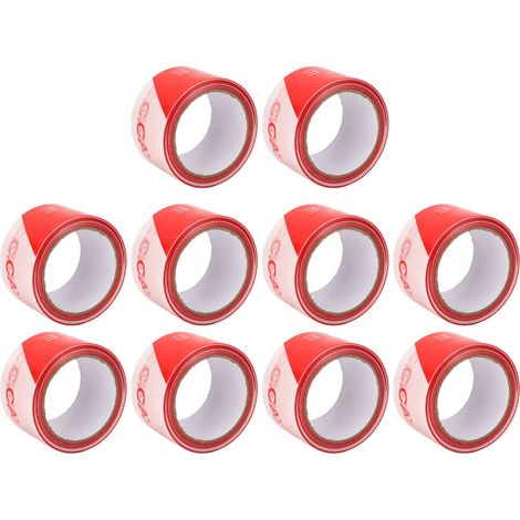 10 Rubans de Signalisation Sécurité Rouge Blanc PE Rétractables Balisage Chantier Zone Danger Isolation Barrière 10 Pièces (1/5)