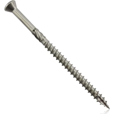Haut de gamme Vis pour terrasse en acier inoxydable C1-5,0 x 40 mm 200 pièces Dentelle coupée Vis à bois,inox et torx Nervures de fraisage