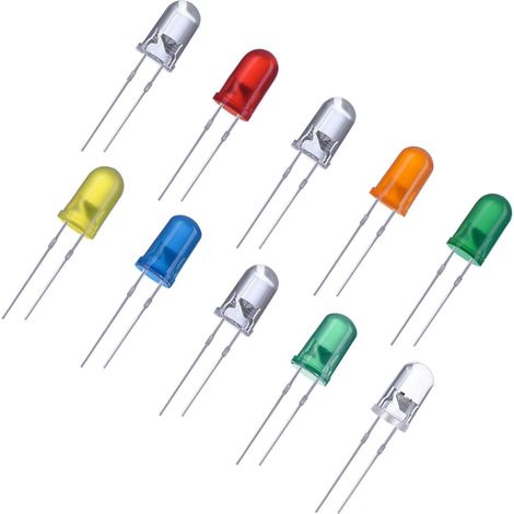 100 Pièces Diodes Électroluminescentes Diode Led 10 Couleurs 5 mm (1/5)