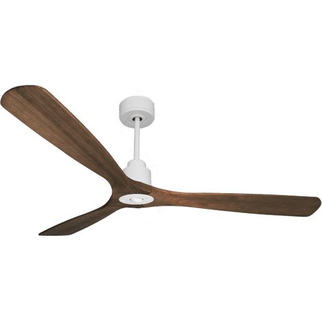 Tenerife Ring - Super destratificateur et ventilateur DC 166 cm Blanc pales bois sombre sans Lumière 30 à 60 m²