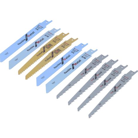Lot de 10 lames scie sauteuse acier haute teneur en carbone bimétal S644DF S644D S922AF S922VF pour bois métal (1/5)