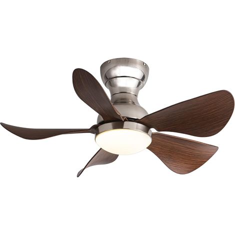 Ventilateur de plafond avec lumière, 3 températures de couleur, minuterie, 6 vitesses de vent, plafonnier avec télécommande (74 cm) (1/5)