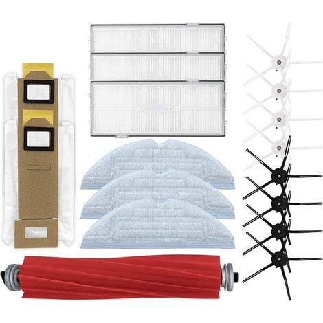 Accessori per aspirapolvere Spazzola principale di ricambio Spazzola laterale Sacchetto per la polvere Filtro HEPA Panno per la pulizia Roborock S7 T7S T7Plus Parti (Colori: 17 pezzi) (1/5)