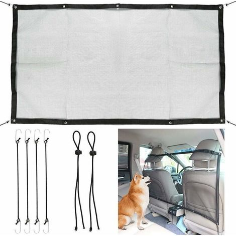 Protection en Filet Filet Barriere de Securite de Voiture pour Animal de Compagnie, Séparation Auto pour Chien Chat Filet, Fixer aux Sièges pour Bloquer (1/5)