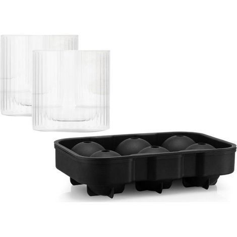 Set da bar - BODUM - Douro - Piatto di ghiaccio rotondo + set di 2 bicchieri da whisky - Doppia parete