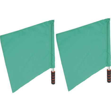 Drapeaux officiels d'arbitre, 2 pièces, poteau en acier inoxydable, compétition sportive, drapeau à main vert (1/5)