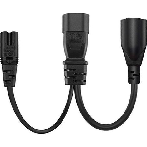 câble adaptateur répartiteur IEC C14 mâle vers C7 + 5-15R femelle (1/4)