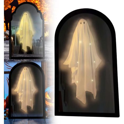 Miroir fantôme d'Halloween, décoration d'Halloween 2025, miroir holographique fantôme d'Halloween, articles de fête (1/4)