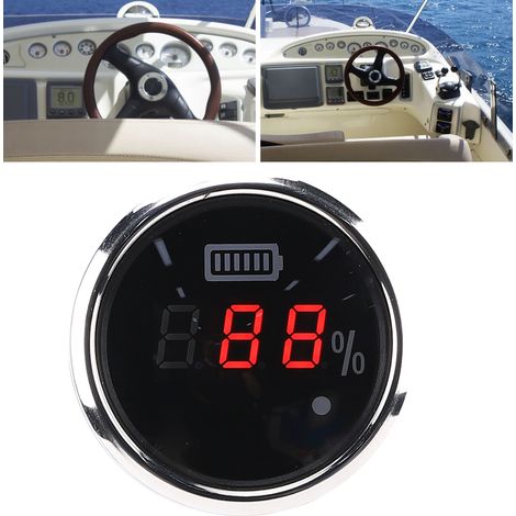 Manomètre numérique étanche et antibuée 52 mm (2 pouces) avec alarme intelligente pour navires, véhicules électriques et bateaux (cadran noir) (1/5)