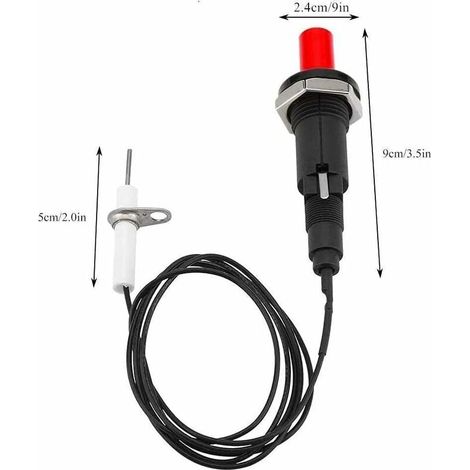 Lot de 2 allumeurs piézo - Allumage piézo - Résistant à la chaleur - Pour barbecue à gaz - Allumage piézo - Igniter - Électrode Ignition Spark - Avec bouton poussoir - Allume-étincelles piézo (1/4)