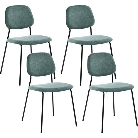 Esszimmerstuhl 4er Set RILEY Stoff Grün
