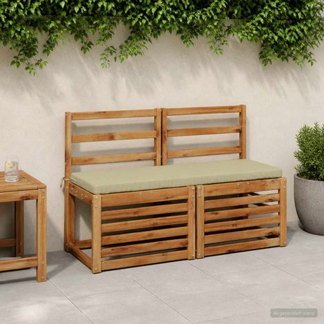vidaXL Cojín de banco SOEST 100% Poliéster Verde claro 110 x 40 x 5 cm (1/5)