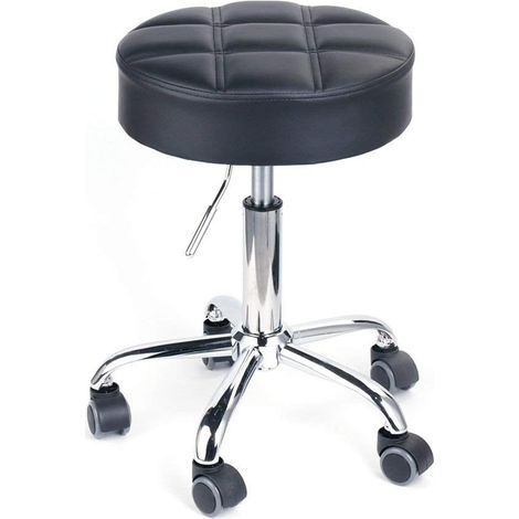 Tabouret à roulettes Réglable et Pivotant PU (1/5)