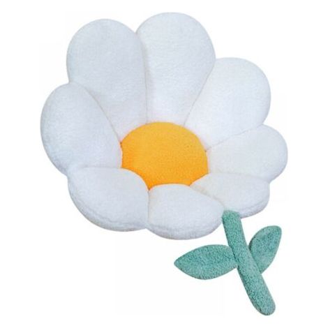(26" x 25", Blanc) Coussin de chaise floral mignon, coussin de chaise de jeu antidérapant avec dossier, décoration de chambre à coucher (1/5)