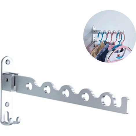 Tendedero de acero inoxidable, gancho para ropa. Apto para balcón, tendedero plegable. Apto para exteriores, barra de secado. Apto para pared. (1/5)