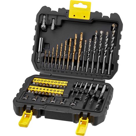 Set de 50 Piezas para Atornillar y Taladrar: Brocas para Metal, Mampostería y Madera, Puntas de Atornillar, Llaves de Vaso, Adaptadores, Maletín Incluido (1/3)