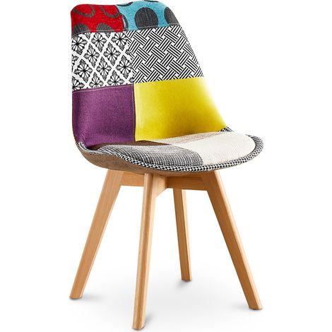 Esszimmerstuhl - Bezogen mit Patchwork - Ray Multicolor