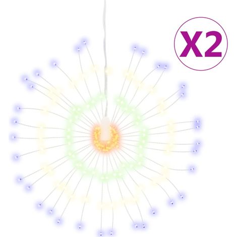 2 pcs Étoile rayonnante de Noël,Décoration de Noël 140 LED multicolore 17 cm CFW86938 (1/5)